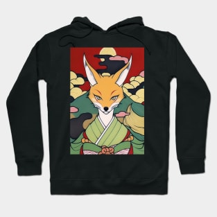 cool ukiyo-e fox design Hoodie